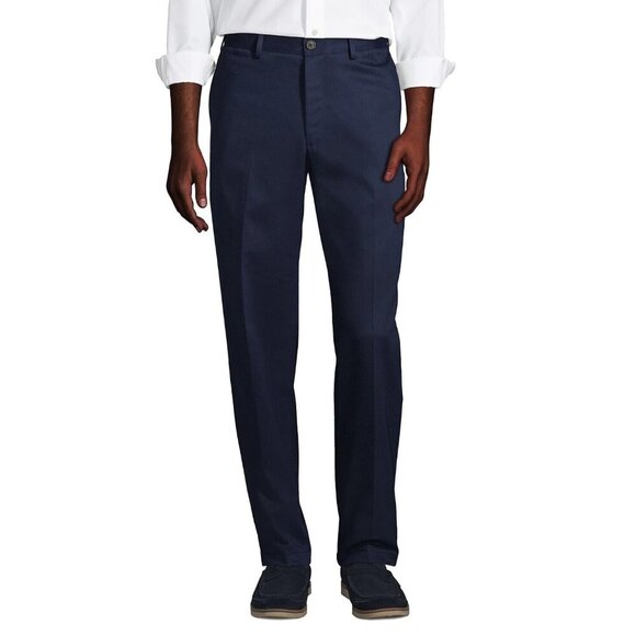 NWOT Lands' End Men's Size 42  Black Chino Pants Traditional Fit Cotton Blend - Picture 1 of 9